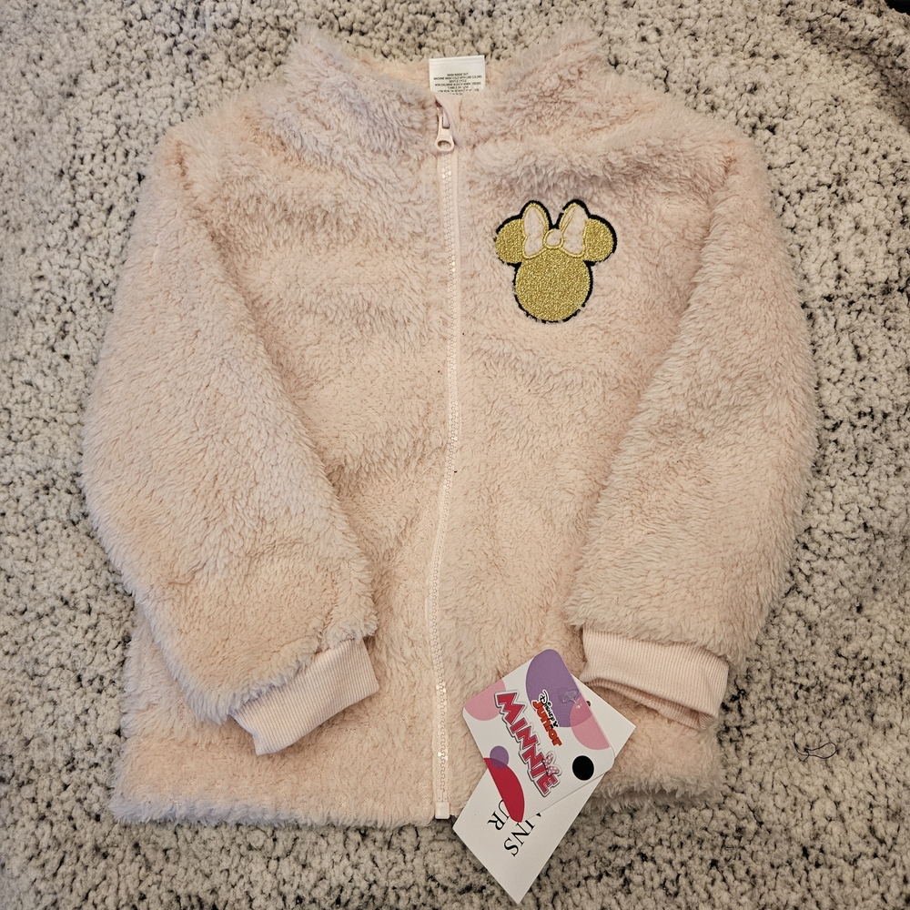NWT Disney Minnie Mouse Pink Fleece Jacket and Top - 4T